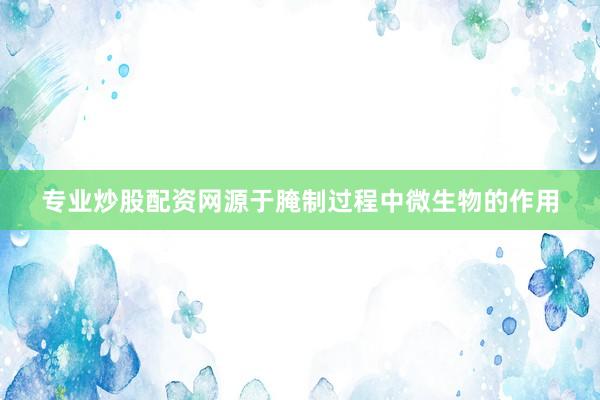 专业炒股配资网源于腌制过程中微生物的作用