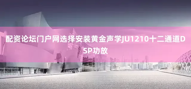 配资论坛门户网选择安装黄金声学JU1210十二通道DSP功放